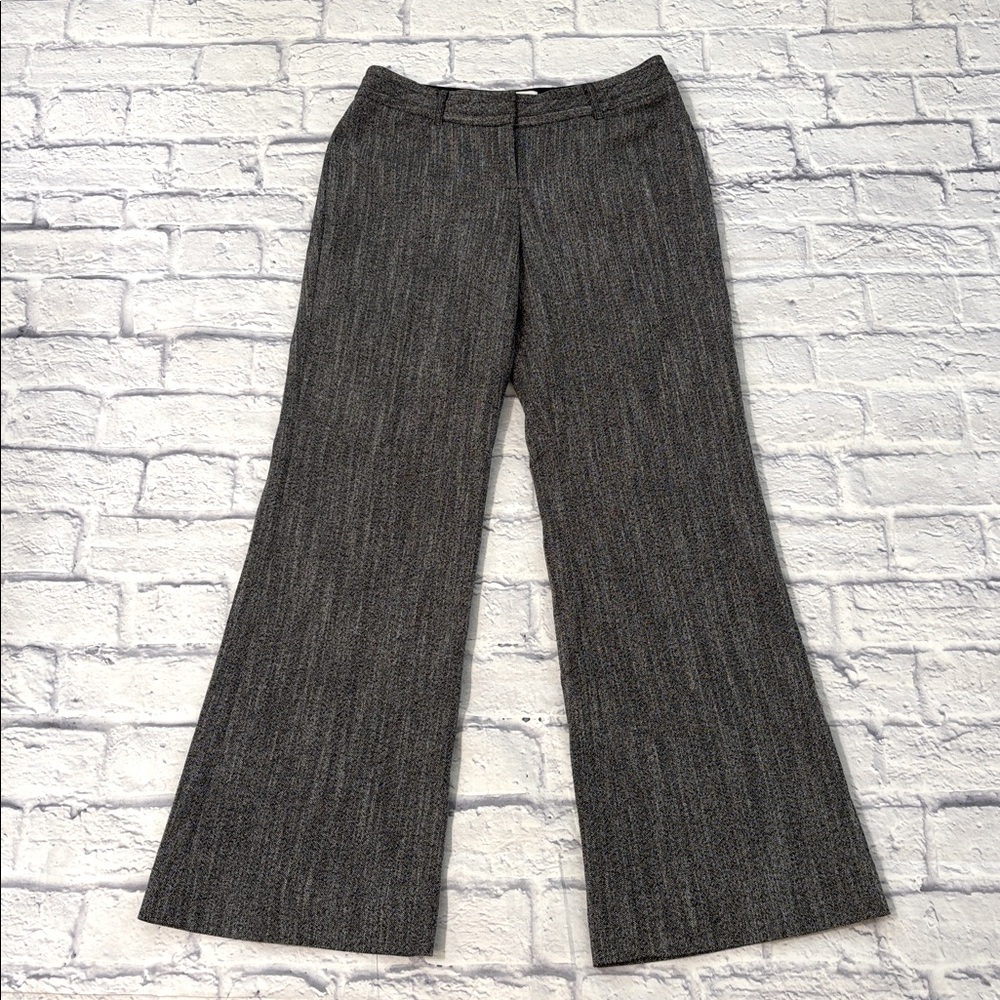 White House Black Market Legacy Trousers Gray Tweed Flare Leg Dress Pants Size 2
